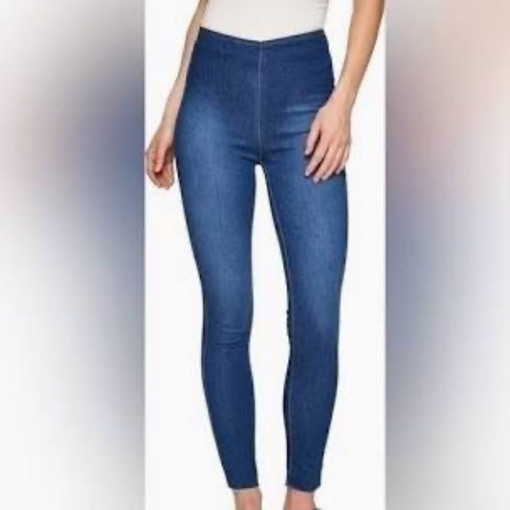 Free People Pull On High Waist Raw Hem Skinny Jeans Sz 30